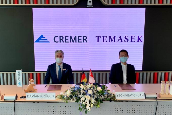 CREMER and Temasek’s Asia Sustainable Foods Platform to form Cremer Sustainable Foods